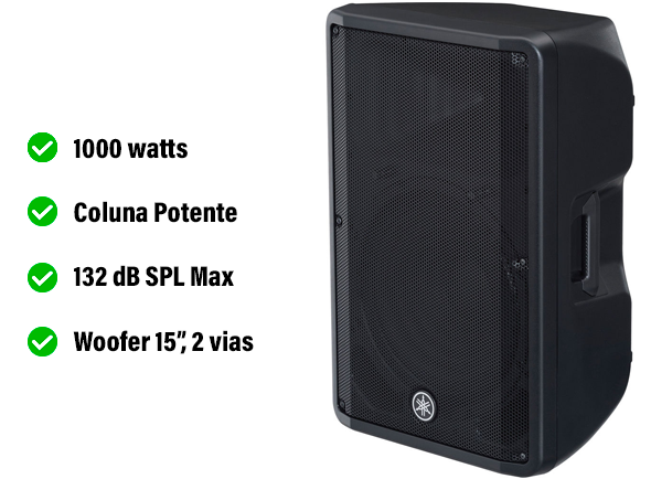 Yamaha DBR-15 Coluna Bi-Amplificada 15' 1000W 132dB Yamaha DBR-15 Coluna Bi-Amplificada 15